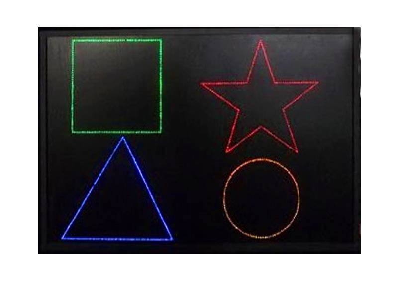 Интерактивное панно 900х600х90 мм со светящимися цветными фигурами