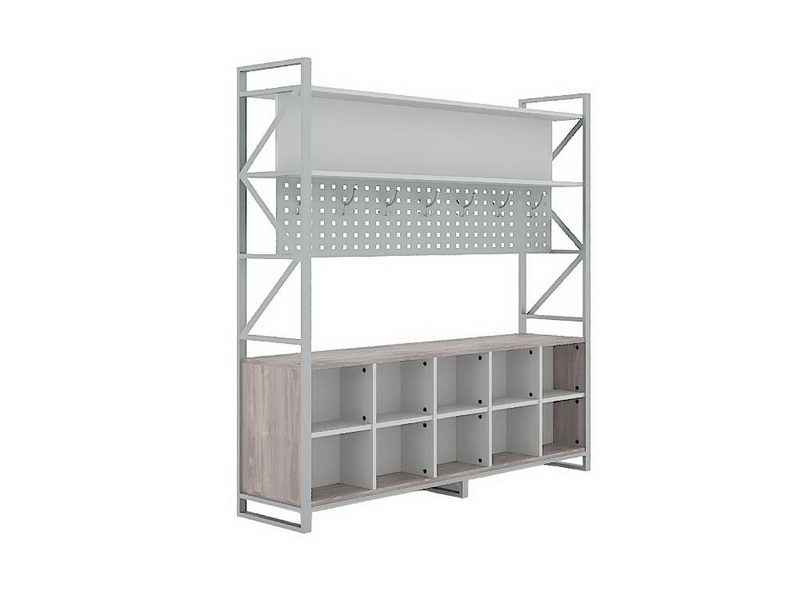 Гардероб 2-сторонний с открытой тумбой для обуви