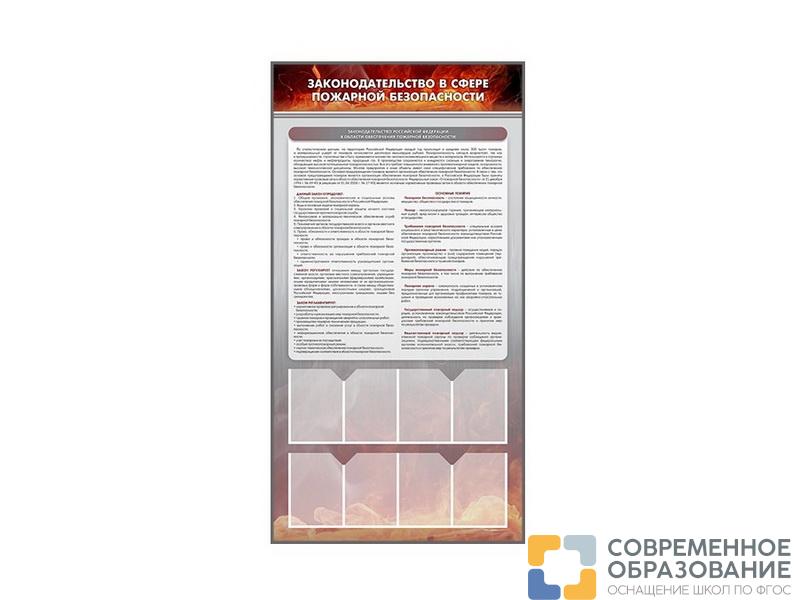 Стенд-уголок "Законодательство в сфере пожарной безопасности"