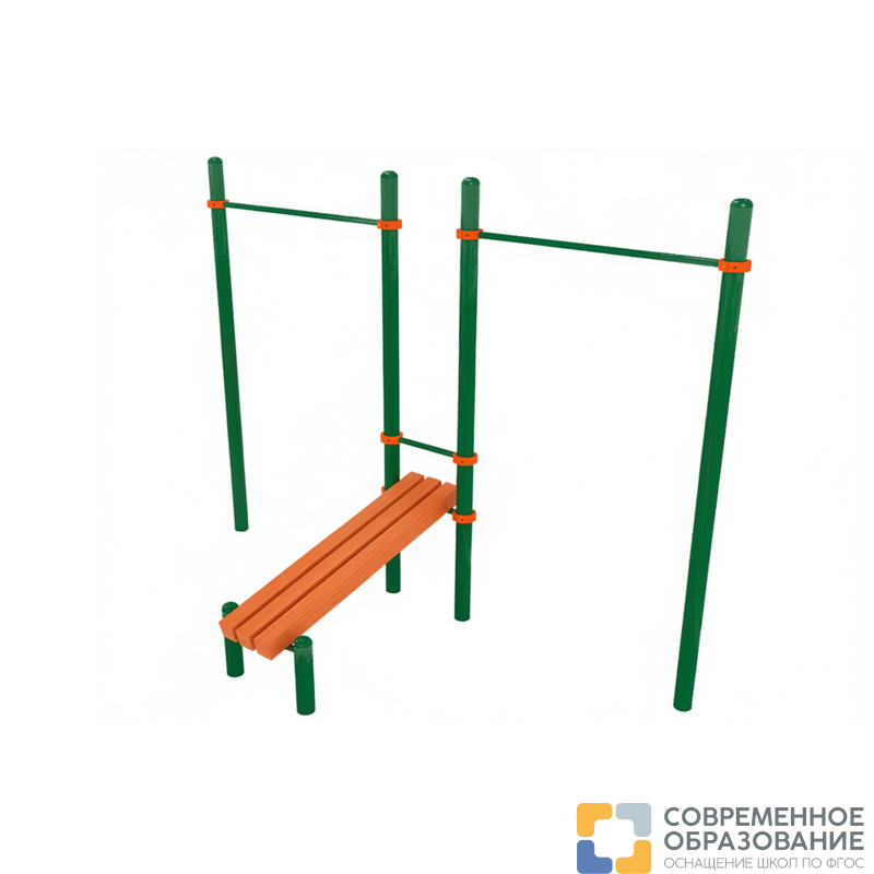 Комплекс два турника и скамья для пресса