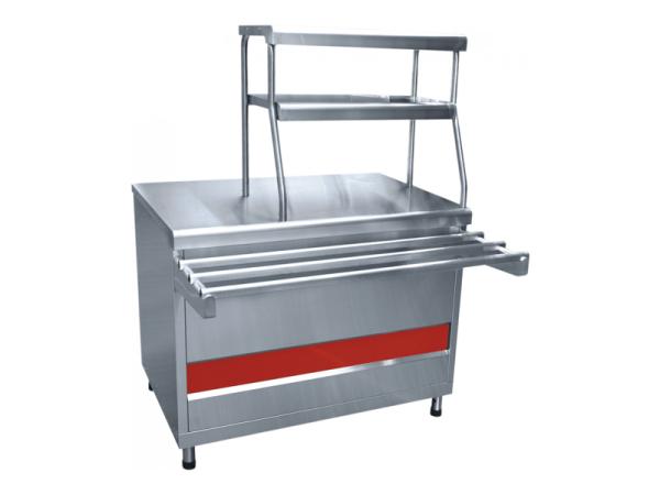 Прилавок для горячих напитков Аста, нейтральный стол, 2 полки, L1500 мм