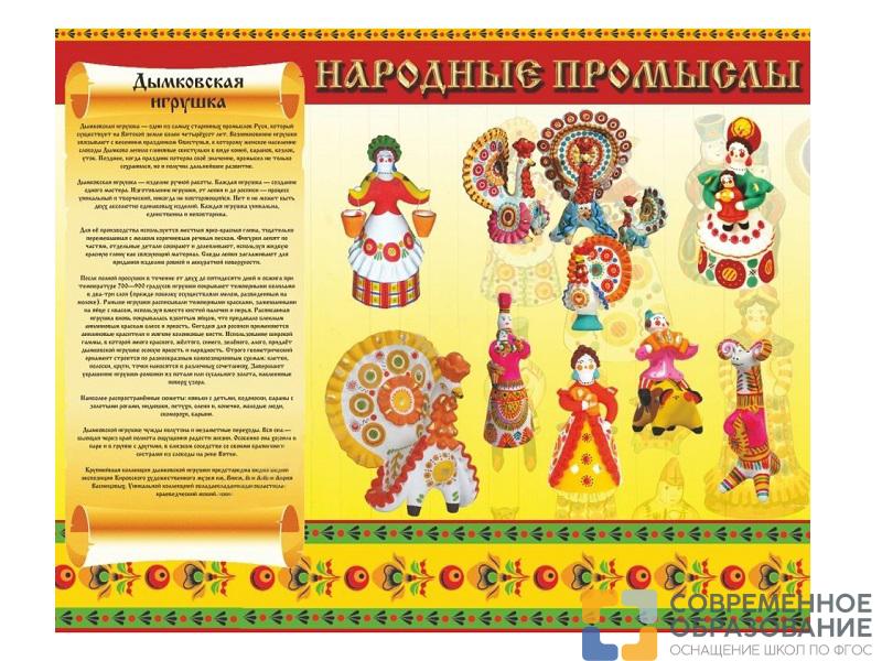 Стенд НАРОДНЫЕ ПРОМЫСЛЫ Дымковская игрушка