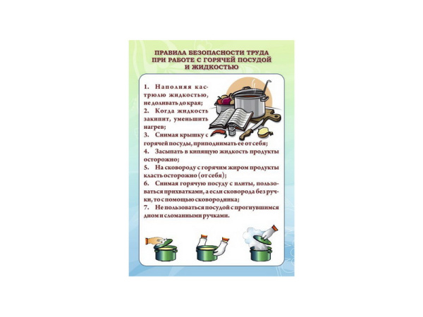 Комплект стендов "Техника безопасности при выполнении кулинарных работ"