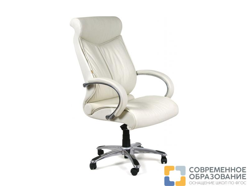 Кресло CHAIRMAN (экокожа, хром.каркас), цвет белый