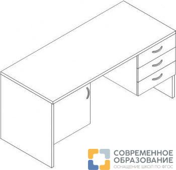 Стол преподавателя (тумба + 3 ящика), 160х68х75 см