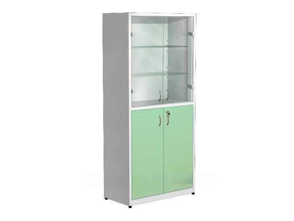 Шкаф для медикаментов стекло/металл, 700х300х1750 (цвет в ассортименте)