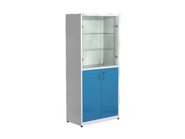 Шкаф для медикаментов стекло/металл, 700х300х1750 (цвет в ассортименте)