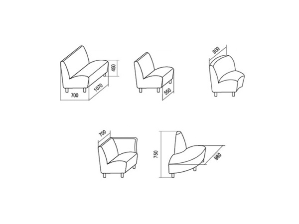 Мебель для холла. Вариант 2 (мягкие модули)
