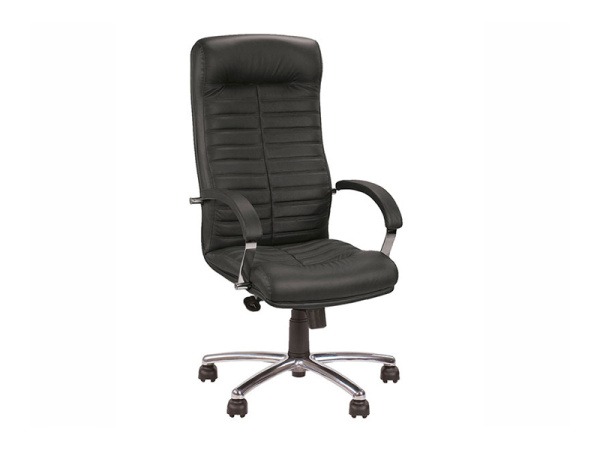 Кресло ORION COMFORT (экокожа, хром.каркас, механизм качания), цвет белый