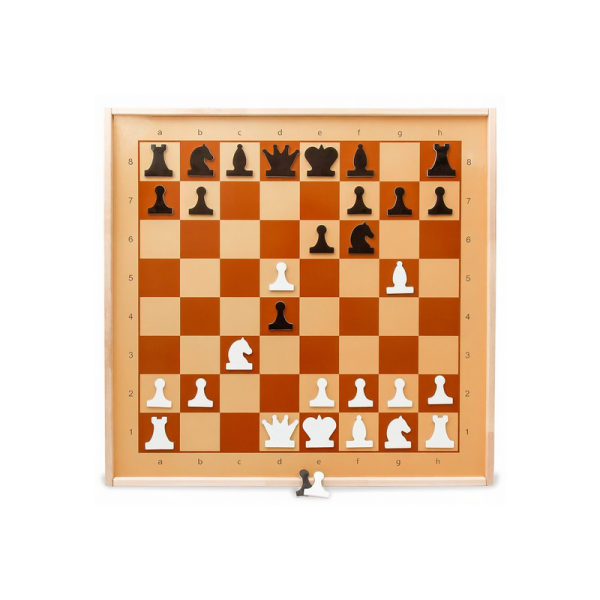Доска шахматная демонстрационная магнитная 73х73 в деревянной раме
