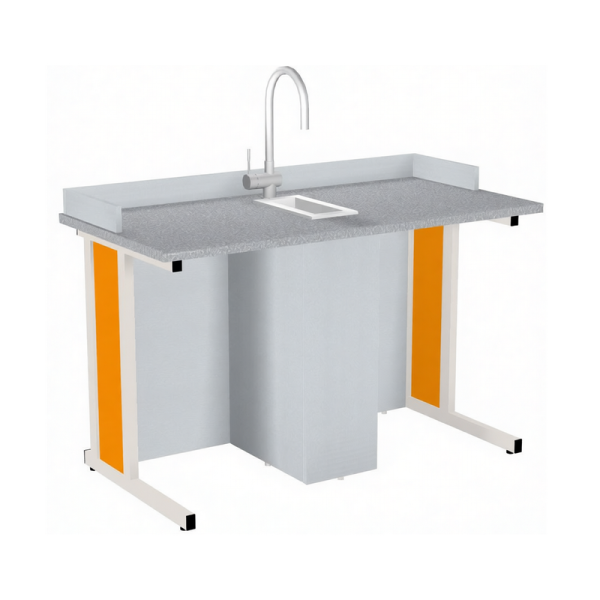 Стол лабораторный ученический c бортиком и сантехникой (Престиж)