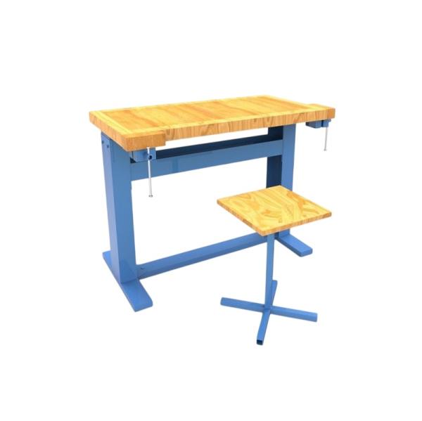 Верстак столярный (ящик-ниша + тиски) с табуретом