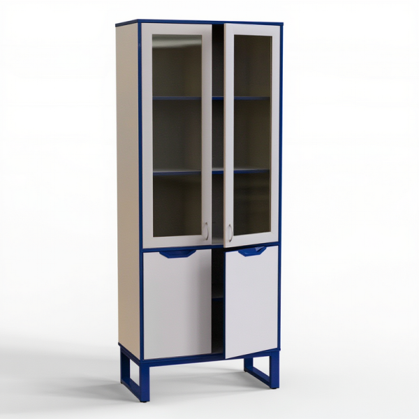 Шкаф со стеклом с низким закрытым фасадом