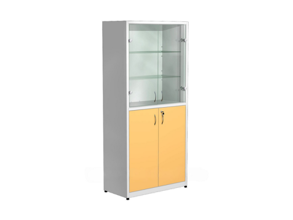 Шкаф для медикаментов стекло/металл, 700х300х1750 (цвет в ассортименте)
