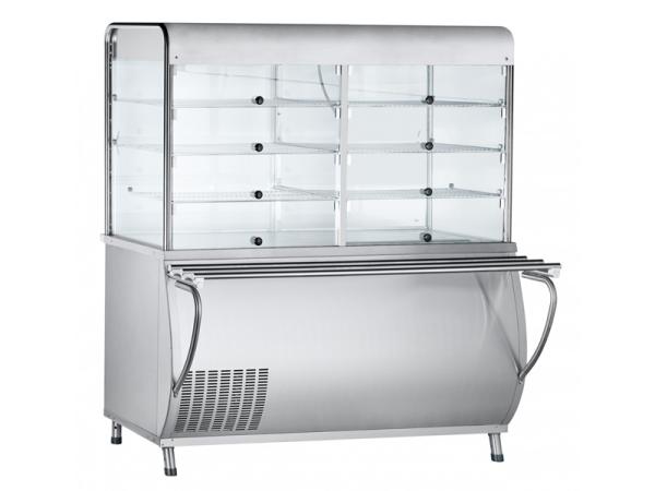 Прилавок холодильный закрытый Патша, 3 полки, 2 камеры с дверками, L1500 мм