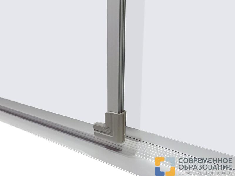 Двухэлементная магнитно-маркерная доска 100х225 - алюминиевый профиль створка слева